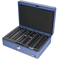 HMF 208-05 Caja de caudales- para monedas 25 x 18 x 9 cm- azul